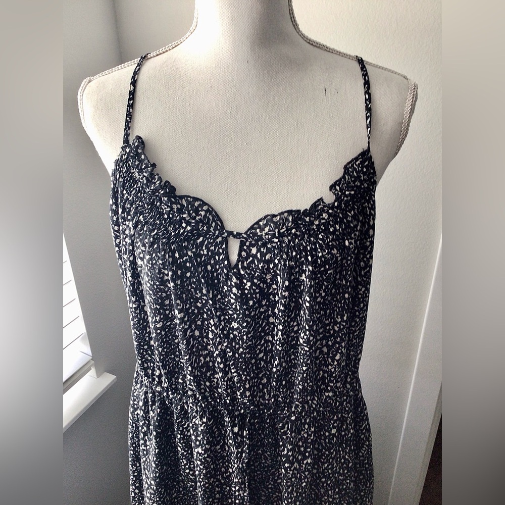 Universal Thread | Black & Cream Smocked  Midi Sundress - Picture 5 of 7